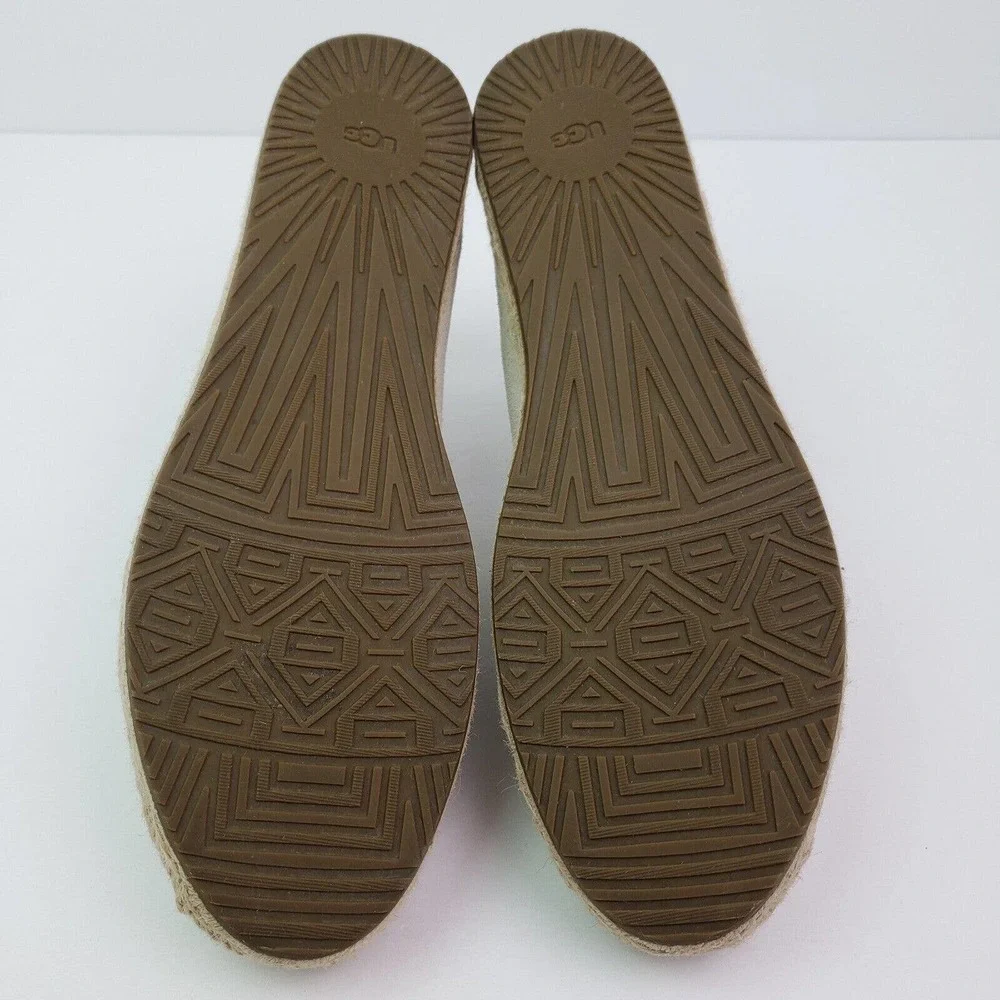UGG Heidi Jasmine Perf Womens Size 10 Beige Suede Slip On Espadrille Loafer Shoe
